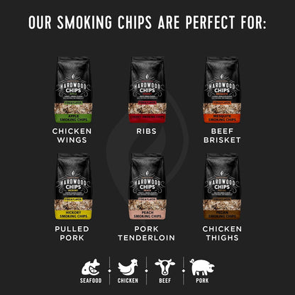 Premium 100% All Natural Hardwood Smoking Chips, Works with All Grills, Cherry
