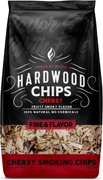 Premium 100% All Natural Hardwood Smoking Chips, Works with All Grills, Cherry