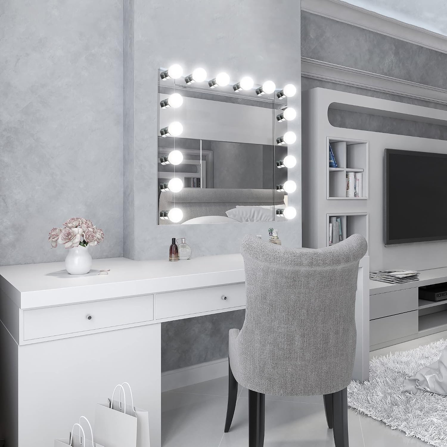 Vanity Lighting, Steel Construction, 4 Vanity Lights, Dimmable, Uses Four 60W Bulbs, Polished Chrome, 24.0 In. W X 4.3 In. H X 2.0 In. D, 500892